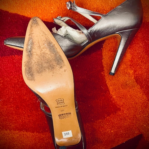 PIED A TERRE ROUGE Shoes - Silver Stiletto I Heels (4"), with Metallic Finish
